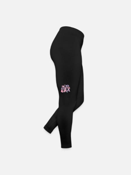 In My Auntie Era Baby Announcement for Aunt - Women’s Jersey Leggings - black - Right