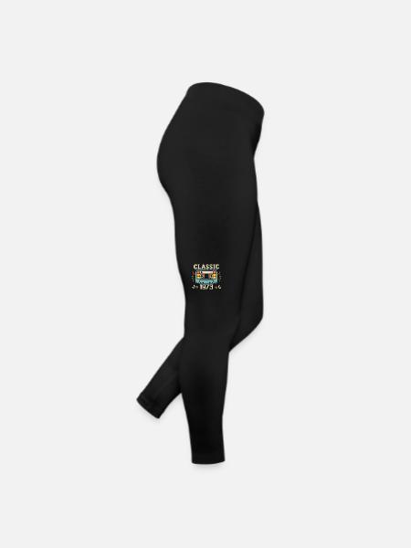 Vintage 1973 Retro Geburtstagskassette 1973 - Frauen Jersey Leggings - Schwarz - Rechts