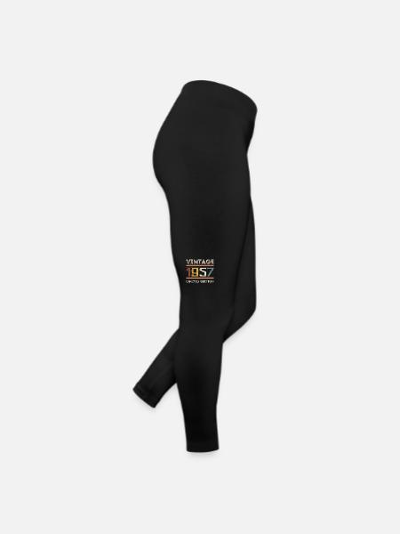 Jahrgang 1957 Vintage Retro Geburtstag Geschenk - Frauen Jersey Leggings - Schwarz - Rechts