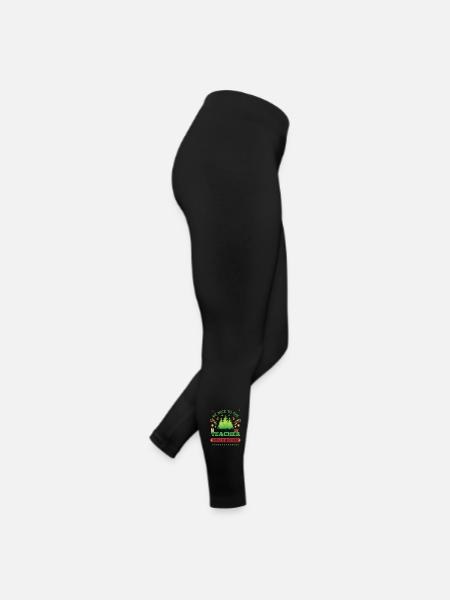 Sei nett zu dem Lehrer, den der Weihnachtsmann beobachtet - Frauen Jersey Leggings - Schwarz - Rechts