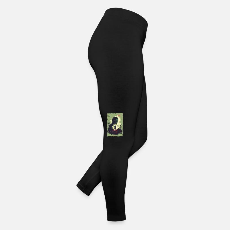 Zombie Illustration Minimalistisches Design Frauen Jersey Leggings