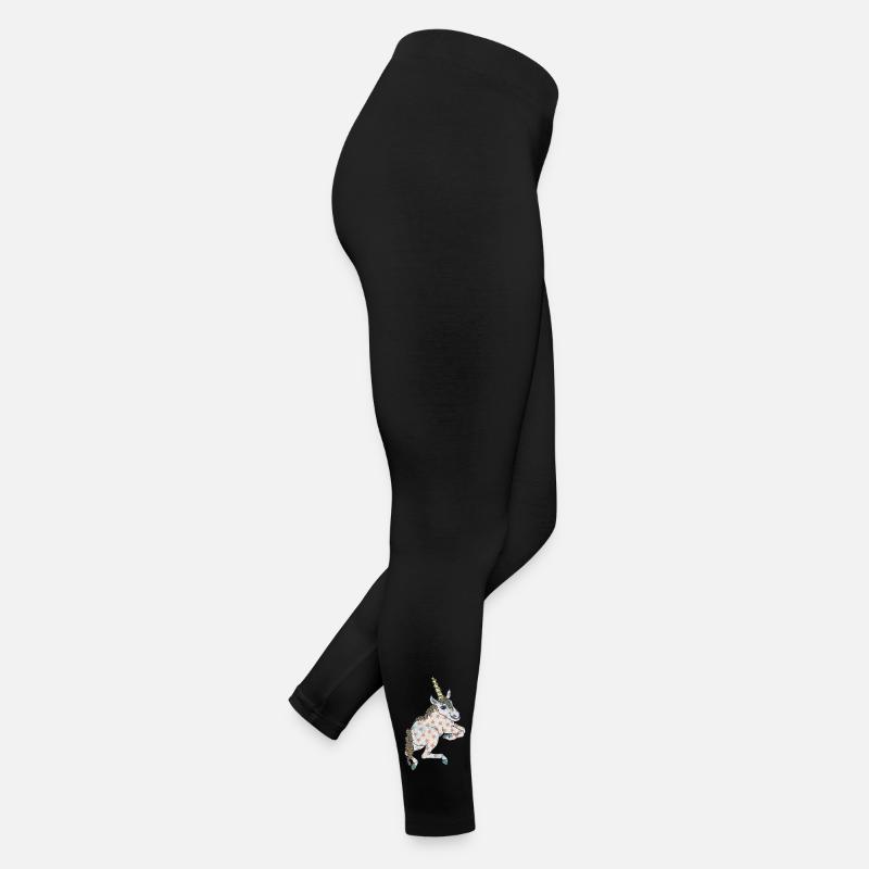 Einhorn mit kleinen gelben Blümchen und Sternchen Frauen Jersey Leggings
