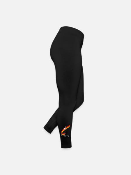 Team Germany mit Tänzerin und Flagge Backprint - Frauen Jersey Leggings - Schwarz - Rechts