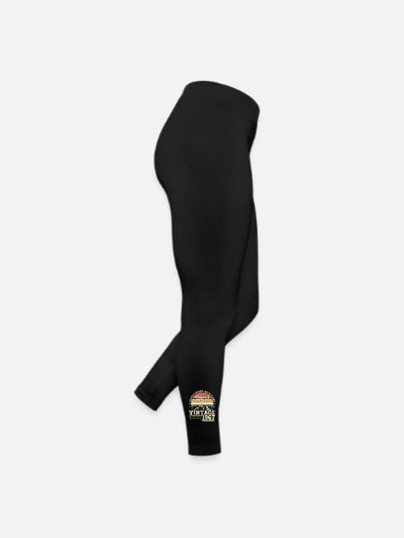 February born 1967 56th birthday gift man - Women’s Jersey Leggings - black - Right