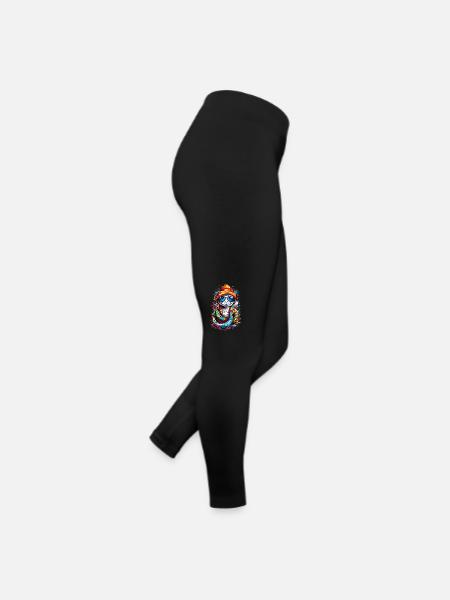 Süße bunte Schlange - Frauen Jersey Leggings - Schwarz - Rechts