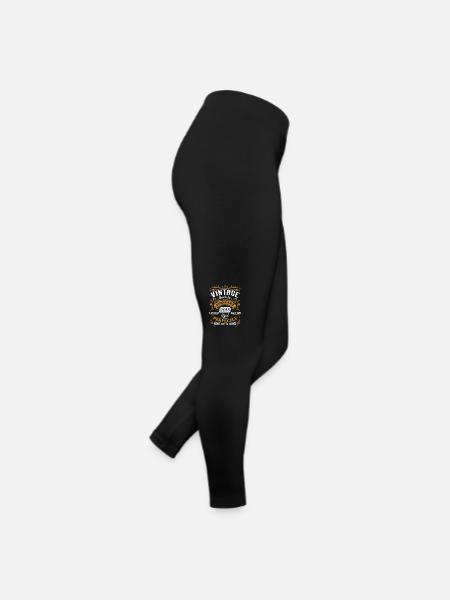 Birthday gift, Vintage born in February 2018 - Women’s Jersey Leggings - black - Right