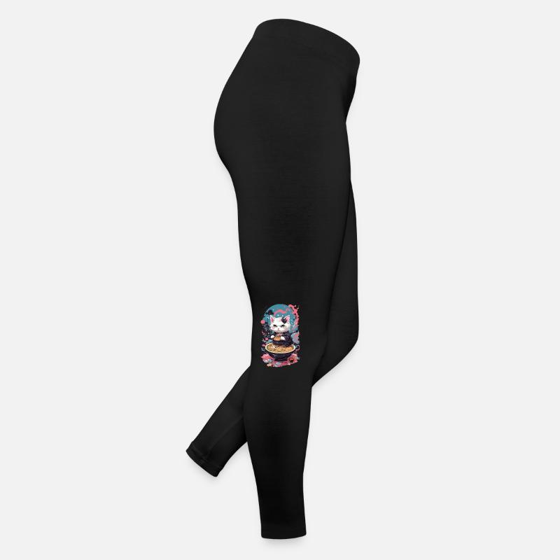 Cat Goth Pastel Ramen Noodle Soup Kawaii Women’s Jersey Leggings