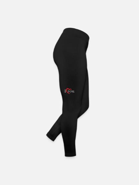 I love you white - Frauen Jersey Leggings - Schwarz - Rechts