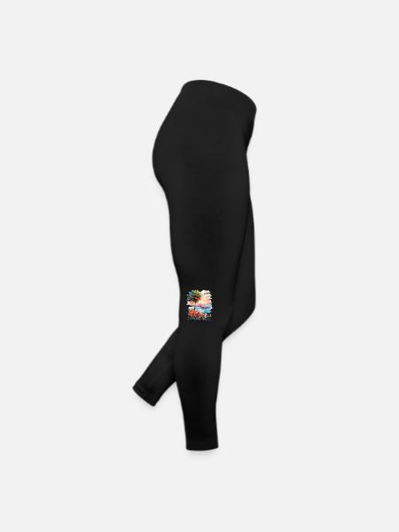 Paradise Beach - Frauen Jersey Leggings - Schwarz - Rechts