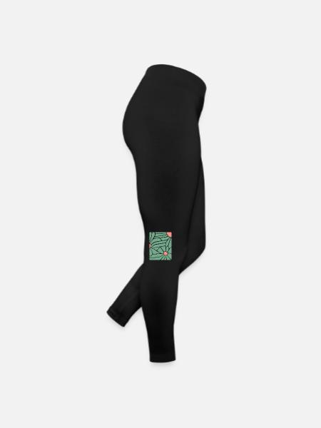 Abstract Floral Boho - Women’s Jersey Leggings - black - Right