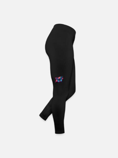 Beauté rétrofuturiste du papillon - Legging en jersey Femme - noir - Droite
