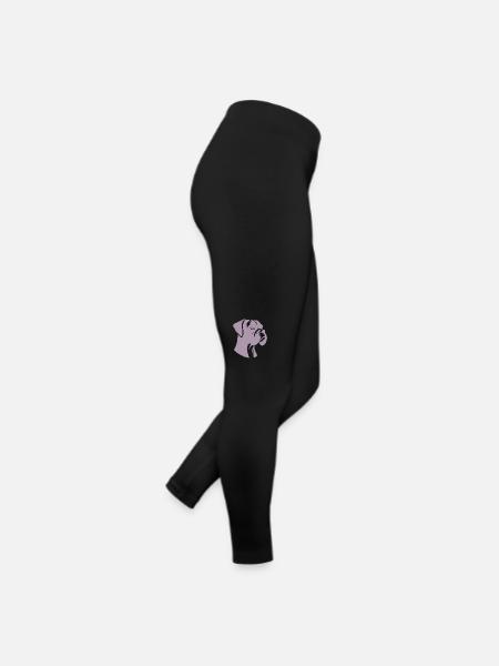 Dog Bird Boxer Silhouette Minimalist - Women’s Jersey Leggings - black - Right