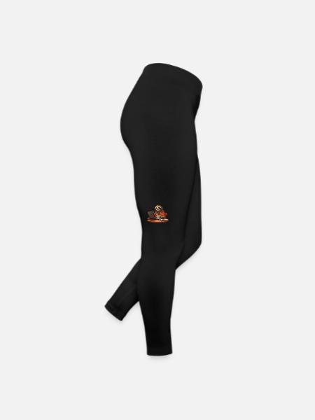 Sloth CEO - Relaxed Chef with Coffee and Lap - Women’s Jersey Leggings - black - Right