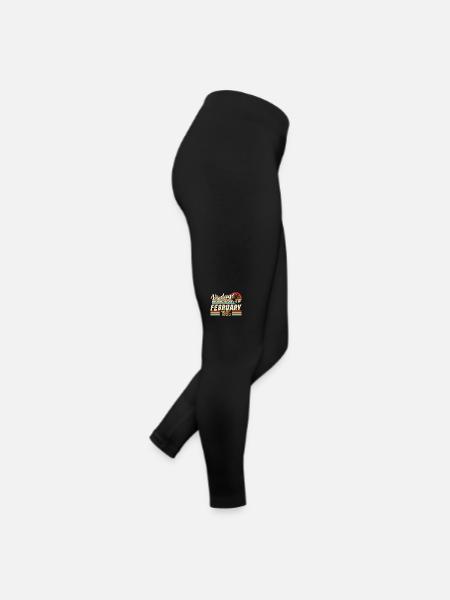 Vintage Born February 1985 39th Birthday Gift - Women’s Jersey Leggings - black - Right