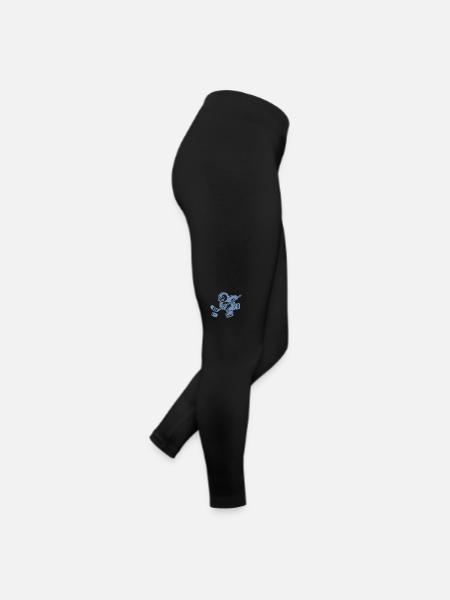 Süßer Pinguin Eishockeyspieler Silhouette - Frauen Jersey Leggings - Schwarz - Rechts