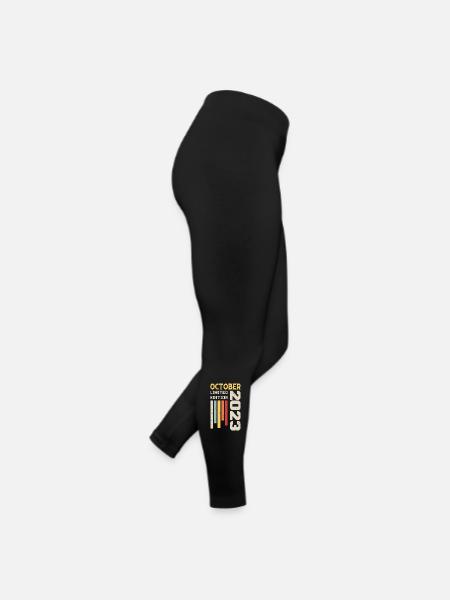 Oktober 2023 - Oktober 2023 Geburtstagsgeschenk - Frauen Jersey Leggings - Schwarz - Rechts