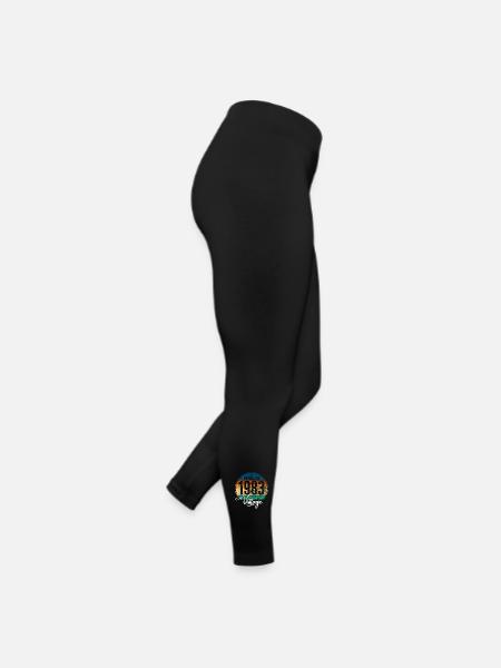 Vintage Made in 1983 Geburtsjahr 1983 Geburtstag - Frauen Jersey Leggings - Schwarz - Rechts