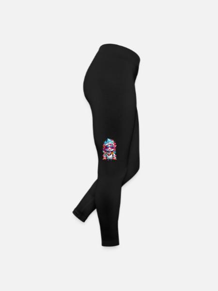 Coole Axolotl - Frauen Jersey Leggings - Schwarz - Rechts