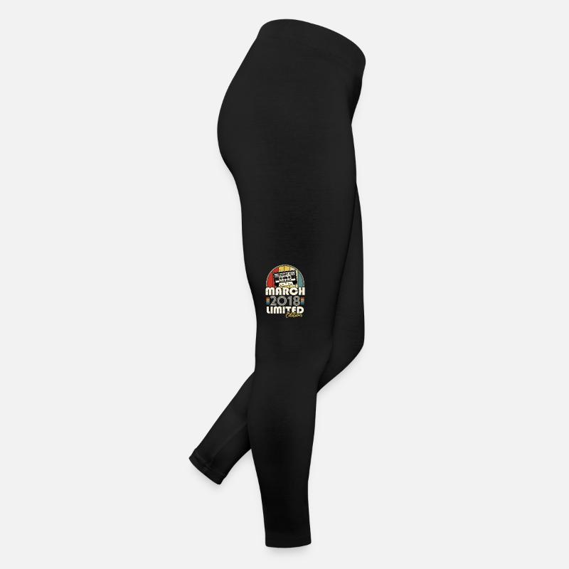 Mars 2018 Vintage Anniversaire Rétro Cadeau Legging en jersey Femme