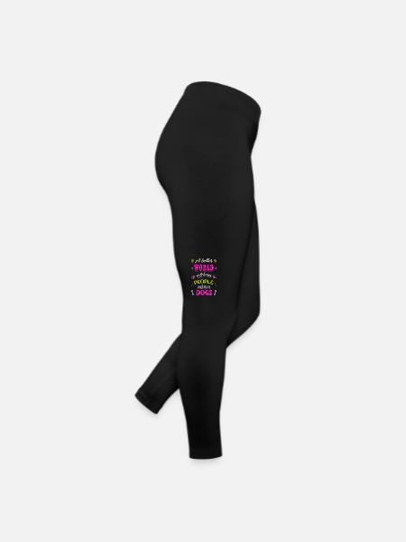 A better World with less people and more dogs - Women’s Jersey Leggings - black - Right