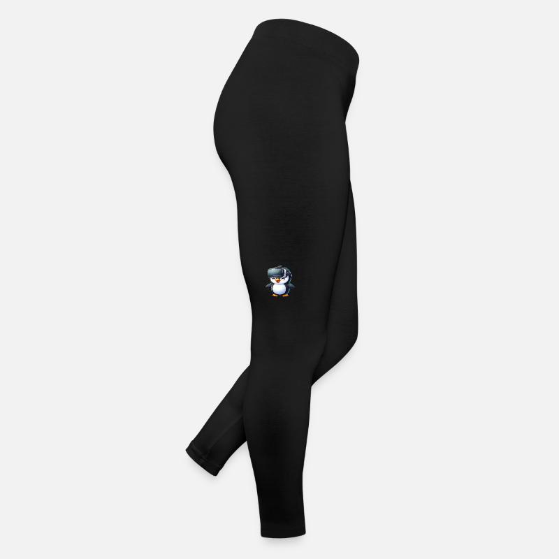 Pinguin VR Gamer Zukunft Science Fiction Frauen Jersey Leggings
