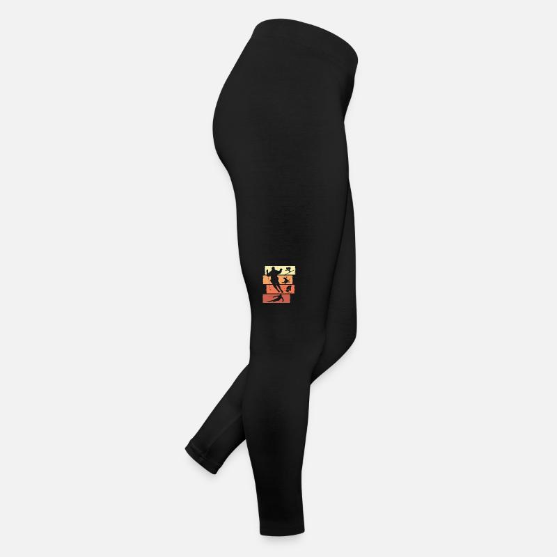 Silhouette de skieur rétro Descente d’hiver Legging en jersey Femme