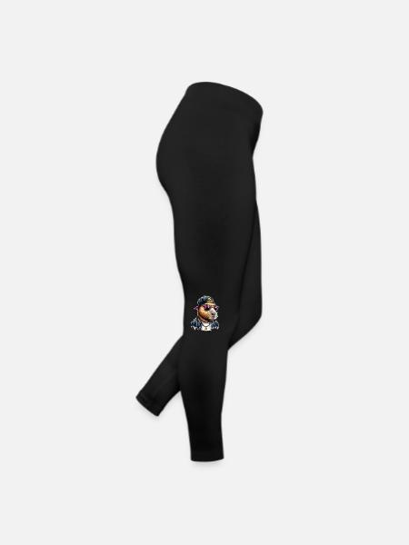 Capybara Cap Sonnebrille Cool - Frauen Jersey Leggings - Schwarz - Rechts