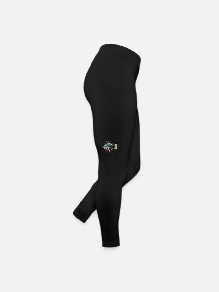 Flat Fish Illustration - Women’s Jersey Leggings - black - Right