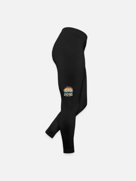 Vintage Retro Style Anniversary Gift 2010 - Women’s Jersey Leggings - black - Right