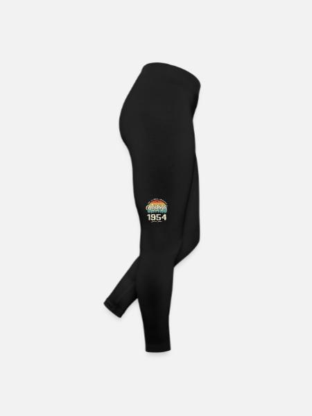 Vintage 1954 Retro Style Anniversary Gift 1954 - Women’s Jersey Leggings - black - Right