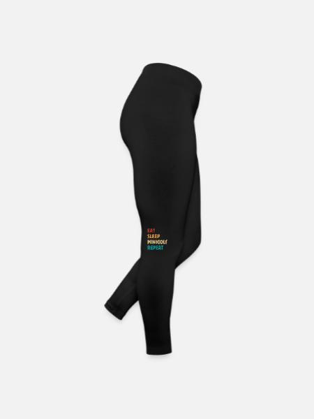 Eat Sleep Minigolf Repeat - Spruch - Frauen Jersey Leggings - Schwarz - Rechts