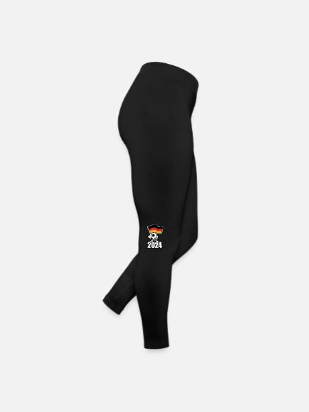 Sommermärchen, Ball mit Deutschland Fahne 2024 - Frauen Jersey Leggings - Schwarz - Rechts