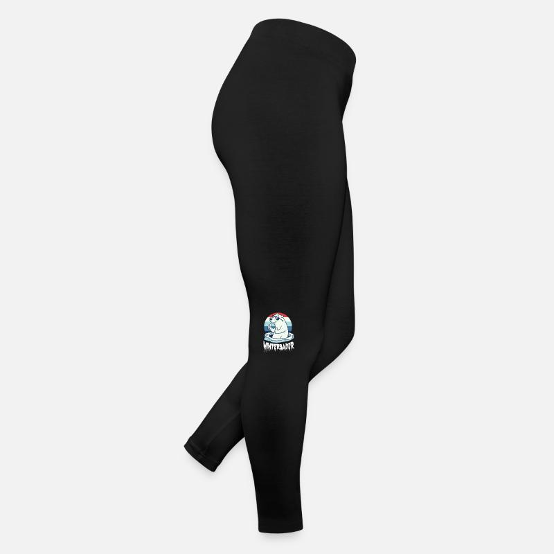 Eisbaden Eisbad Winterbader Cartoon Frauen Jersey Leggings