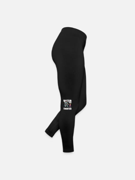 Vater und Tochter Biker Rocker Motorrad - Frauen Jersey Leggings - Schwarz - Rechts