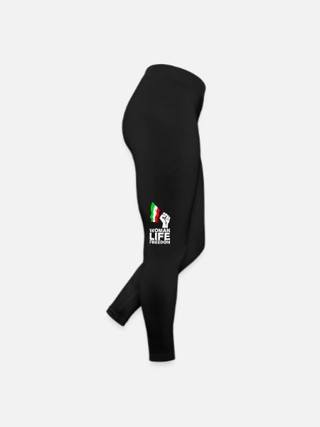 Femme, vie, liberté | Libérez l’Iran ! | Avec drapeau - Legging en jersey Femme - noir - Droite