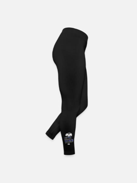 Auto Spruch-WER SPÄTER BREMST IST LÄNGER SCHNELL - Frauen Jersey Leggings - Schwarz - Rechts