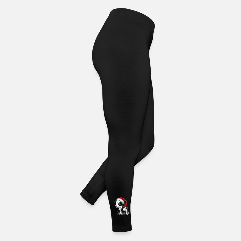 Weihnachtskalb mit Nikolausmütze Frauen Jersey Leggings