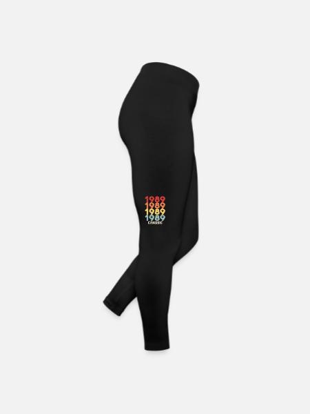 1989 Jubilé en style vintage classique 1989 - Legging en jersey Femme - noir - Droite