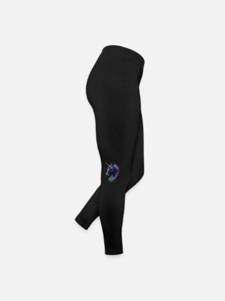 Rainbow Splash Einhorn - Frauen Jersey Leggings - Schwarz - Rechts