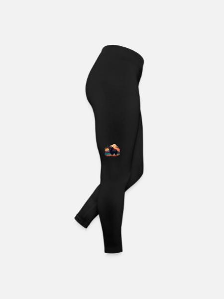 Himalaya Yak Ilustration - Frauen Jersey Leggings - Schwarz - Rechts