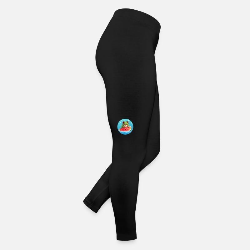 Frosch auf Wassermelone im Meer Frauen Jersey Leggings