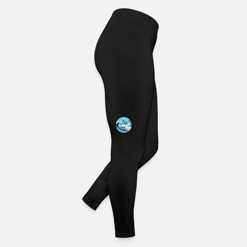 Winter Schneemann Surfer Eiswellen Schneelandschaf Frauen Jersey Leggings