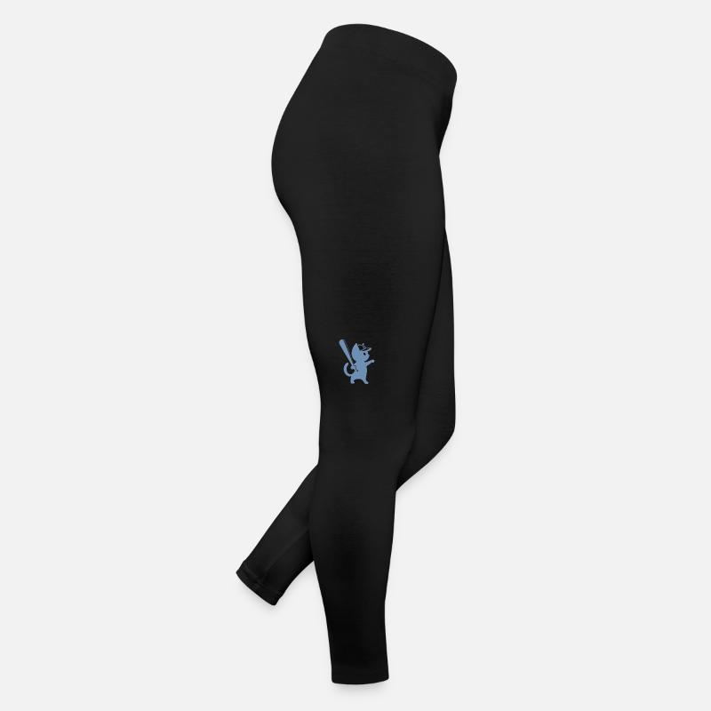 Silhouette minimaliste de joueur de baseball chat Legging en jersey Femme