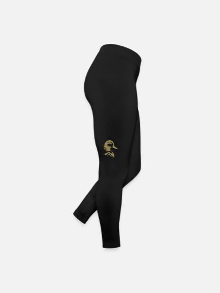 Minimalistische Ente Silhouette Porträt - Frauen Jersey Leggings - Schwarz - Rechts