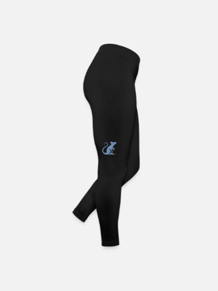 Minimalistische Ratte Maus Silhouette - Frauen Jersey Leggings - Schwarz - Rechts