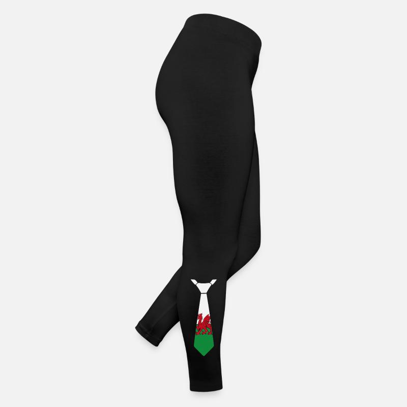 Welsh dragon tie green-and-white theme Women’s Jersey Leggings
