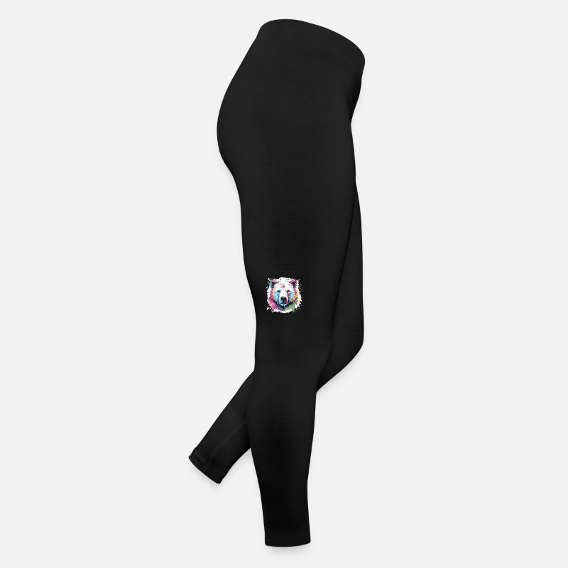 Eisbär Tier Pop Art Kopf Polar bär Frauen Jersey Leggings