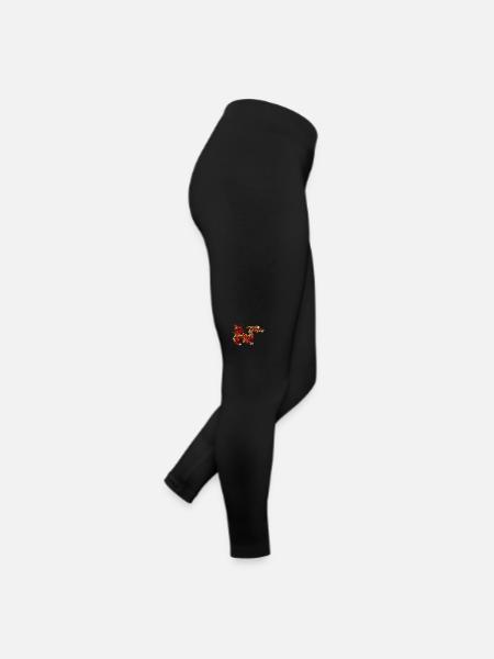 Drache aus Herbstlaub - Frauen Jersey Leggings - Schwarz - Rechts
