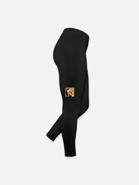 Decorative cat in the style of Gustav Klimt. - Women’s Jersey Leggings - black - Right