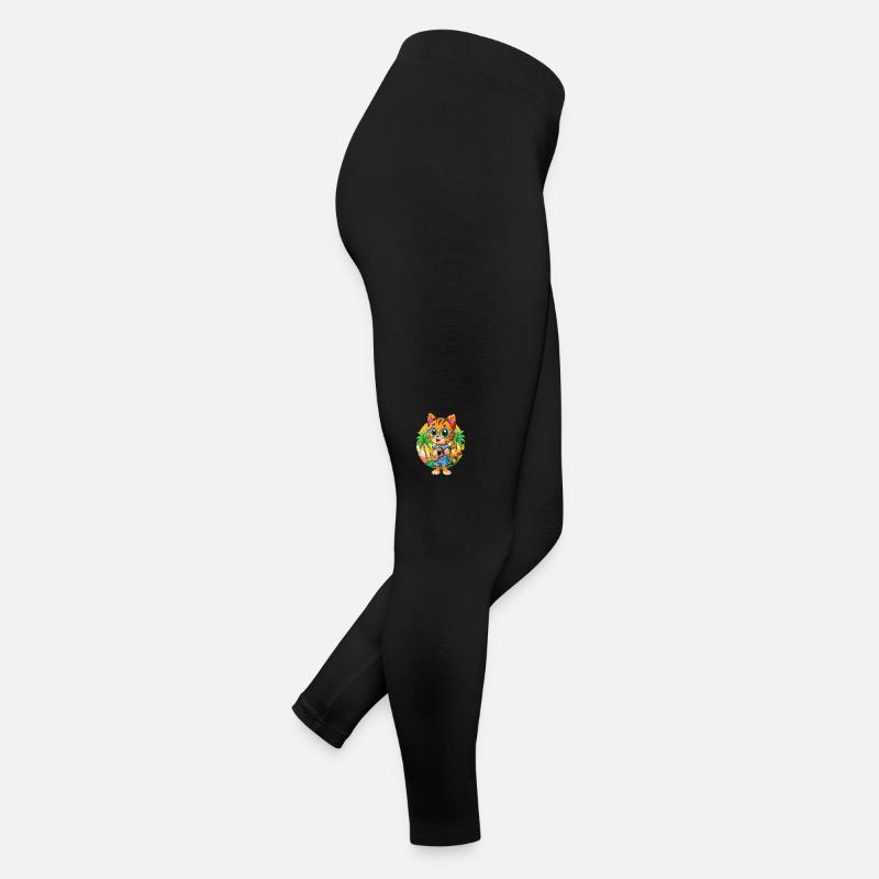 Drôle de chaton d’été plage lunettes de soleil hawaïenne Legging en jersey Femme